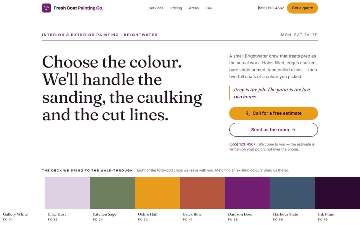 Fresh Coat Painting Co. demo website