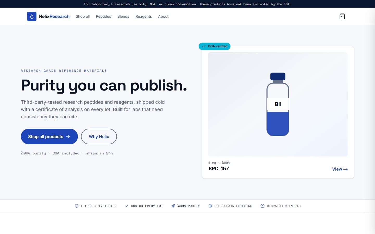 Helix Research demo website